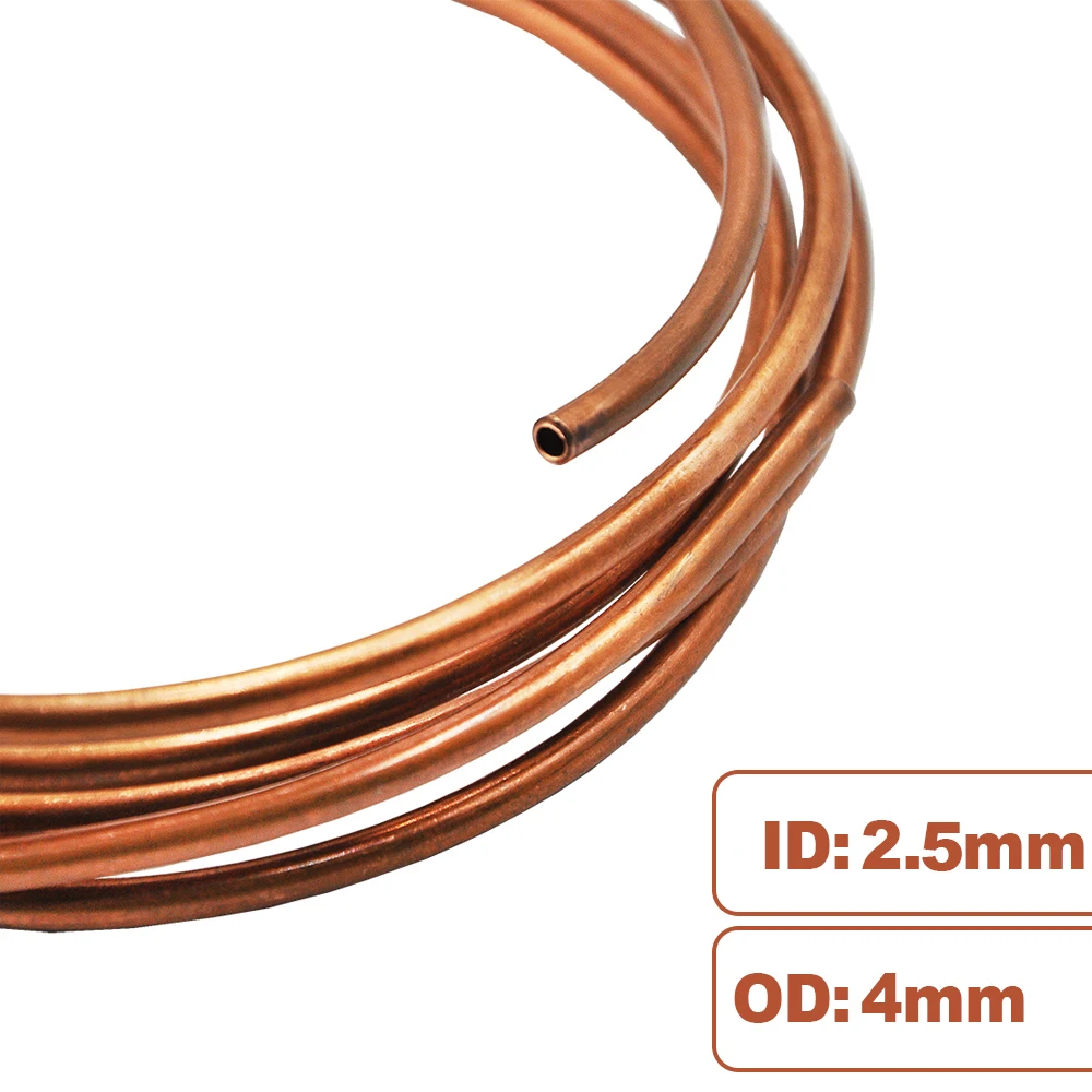 Tubo de cobre de aceite hidráulico de un metro, 2,5x4mm, para excavadora RC, modelo de juguete de coche de ingeniería - imagen 2