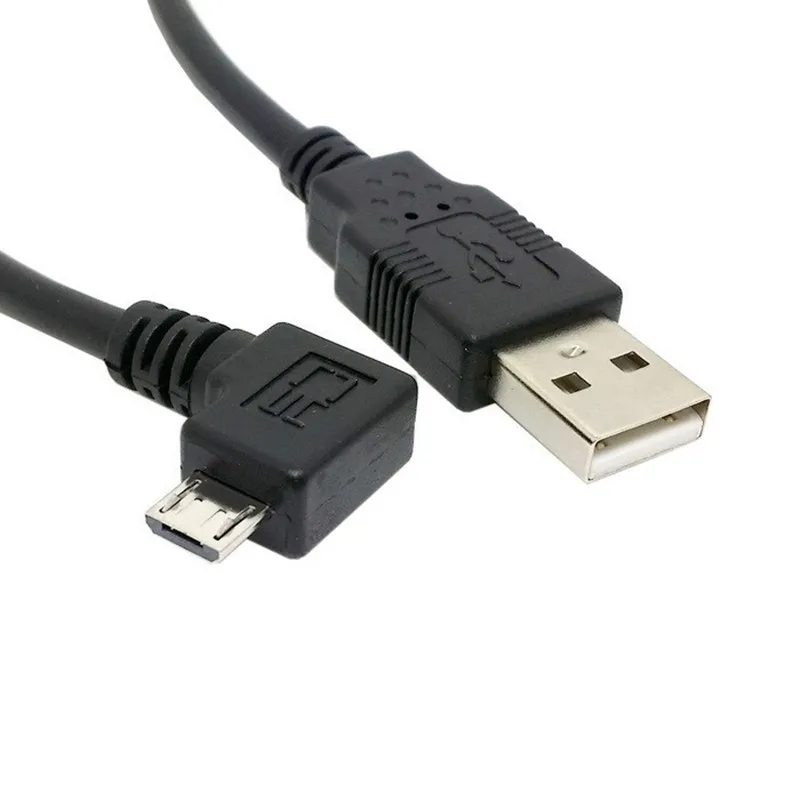 0,25 m 1 m 1,5 m 3 m 5 m ángulo recto 90 grados Micro USB 5 pines macho a USB Cable de carga de datos para teléfono celular y tableta