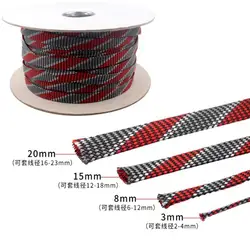 Cable Audio HIFI Trenzado Nylon Protección Rojo Negro Blanco