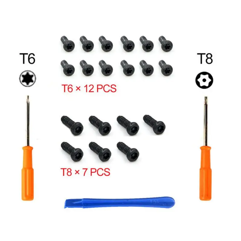 Kit de herramientas de reparación de desmontaje de apertura, destornillador T8 T6 con tornillos para XBOX ONE /S Slim ones/ Elite Gamepad