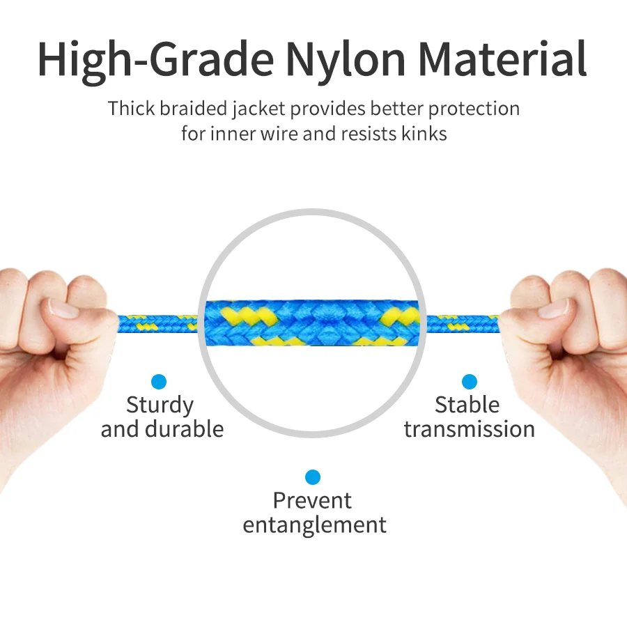 Cable USB tipo C trenzado de nailon, carga rápida, 1m, sincronización de datos, cargador para Samsung, Huawei, Xiaomi - imagen 4