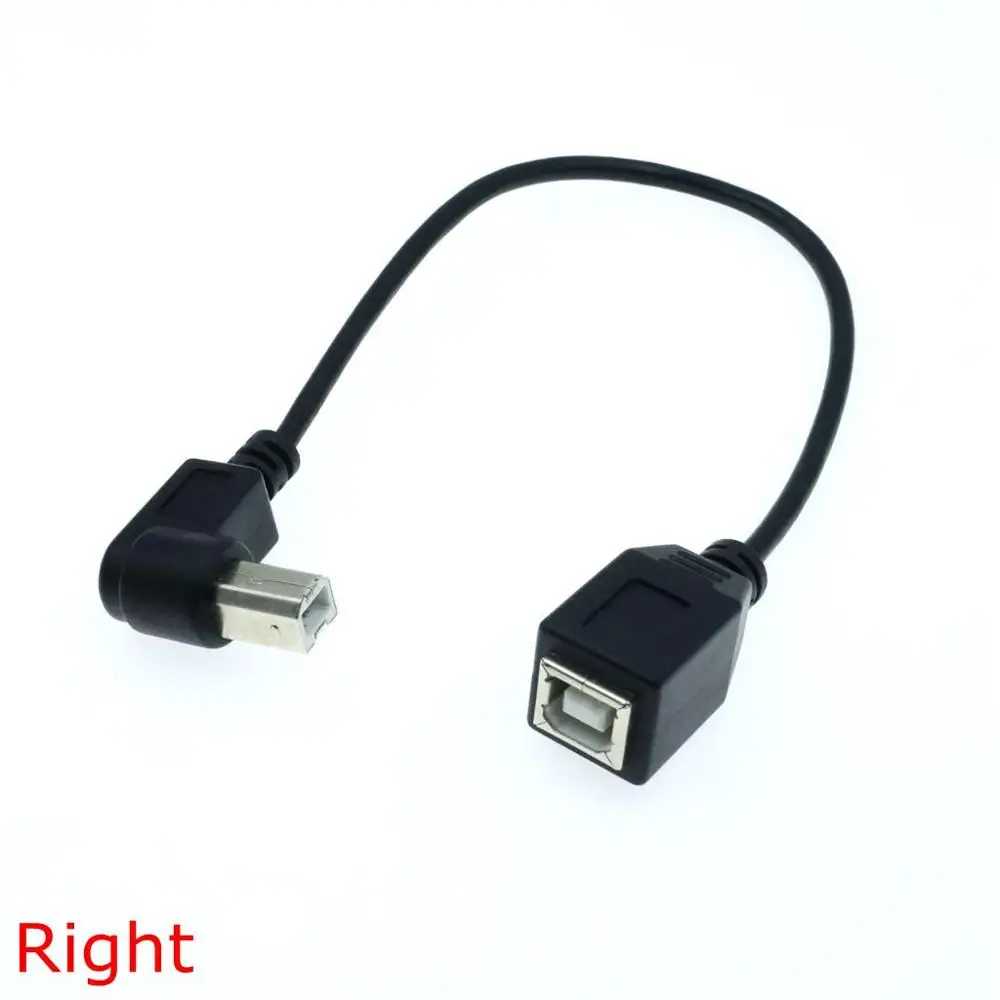 Cable de impresora USB 2.0 tipo B, paquete de 2 USB 2.0 B hembra a tipo B macho (ángulo recto de 90 grados hacia arriba y hacia abajo) extensión corta de impresora - imagen 4