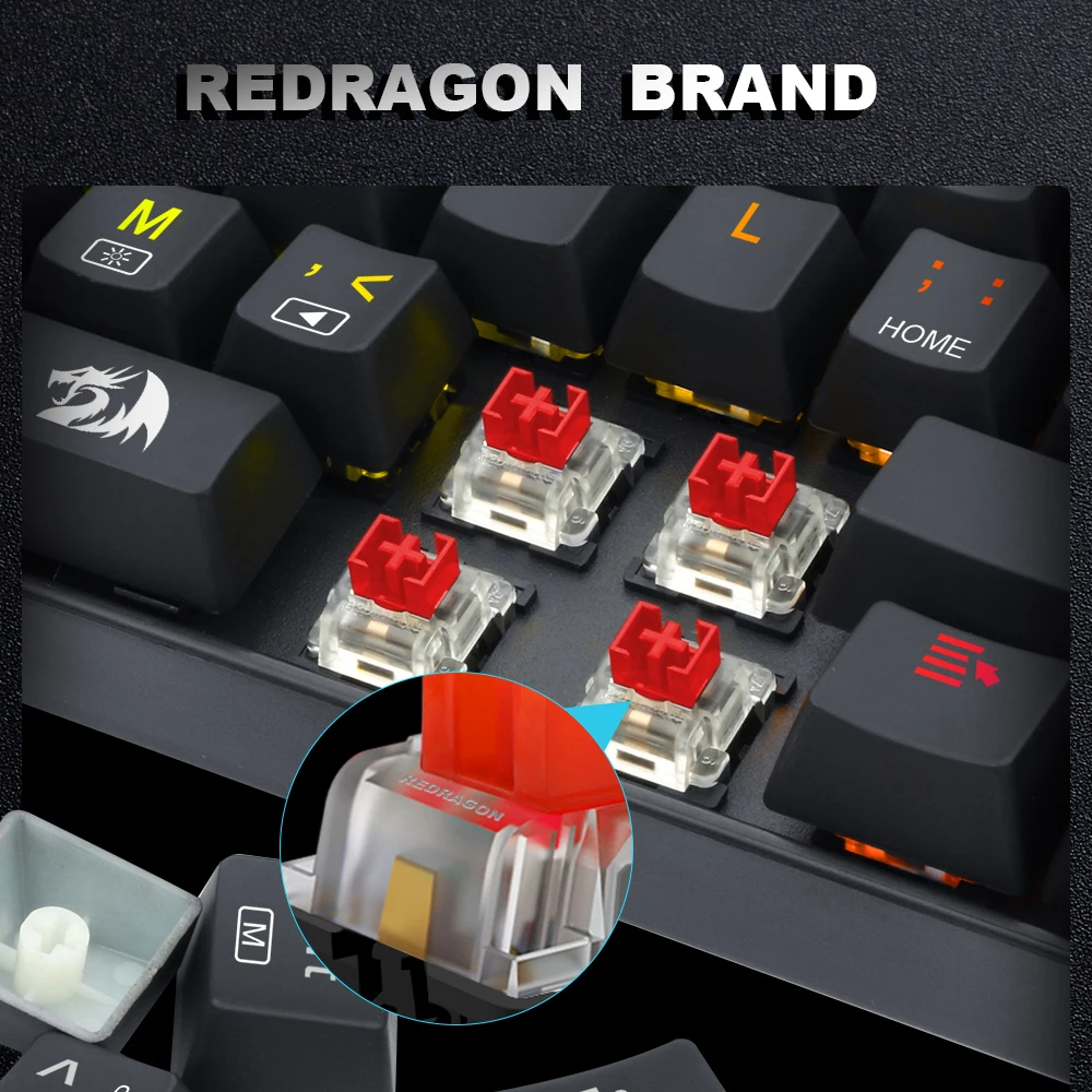 REDRAGON SMD RGB MX switch 3pin Clicky lineal táctil silencioso rojo azul negro marrón púrpura Switche para teclado mecánico retroiluminado - imagen 4