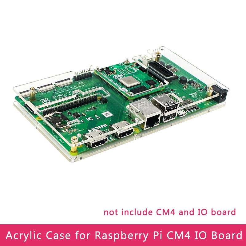 Carcasa transparente para Raspberry Pi CM4 IO Board, carcasa acrílica para Raspberry Pi Compute Module 4 IO Board