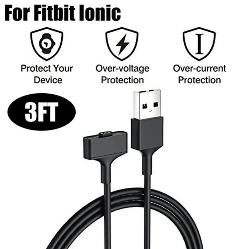 Cable de carga USB de repuesto para pulsera Fitbit Ionic TD1102, accesorio de rastreador inalámbrico, 3 pies/1M - imagen 3