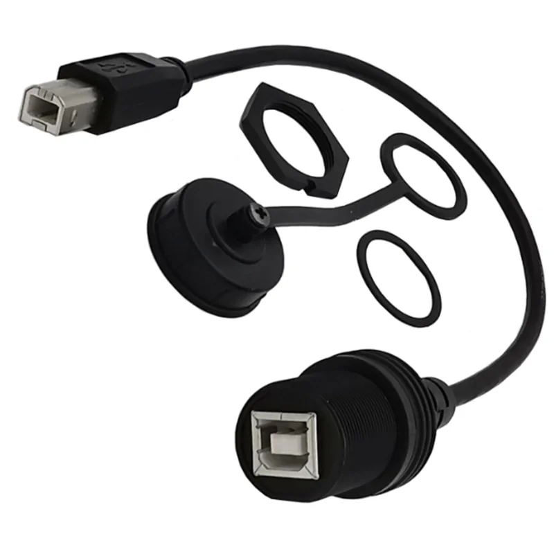 Cable impermeable USB 2,0 B IP67 impreso macho a hembra para instalación integrada en salpicaderos de automóviles, navios y motocicletas - imagen 2