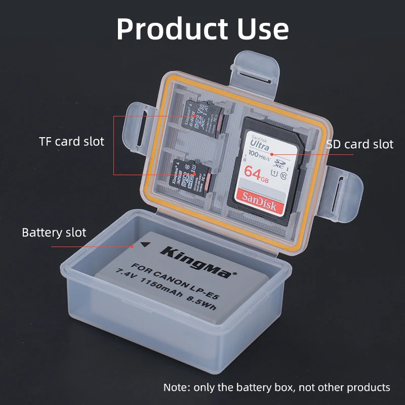 KingMa-caja de almacenamiento de batería LP-E5 LPE5, soporte de plástico para Canon EOS 450D, 500D, 1000D, 2000D, KISSX3, LP, E5 - imagen 3