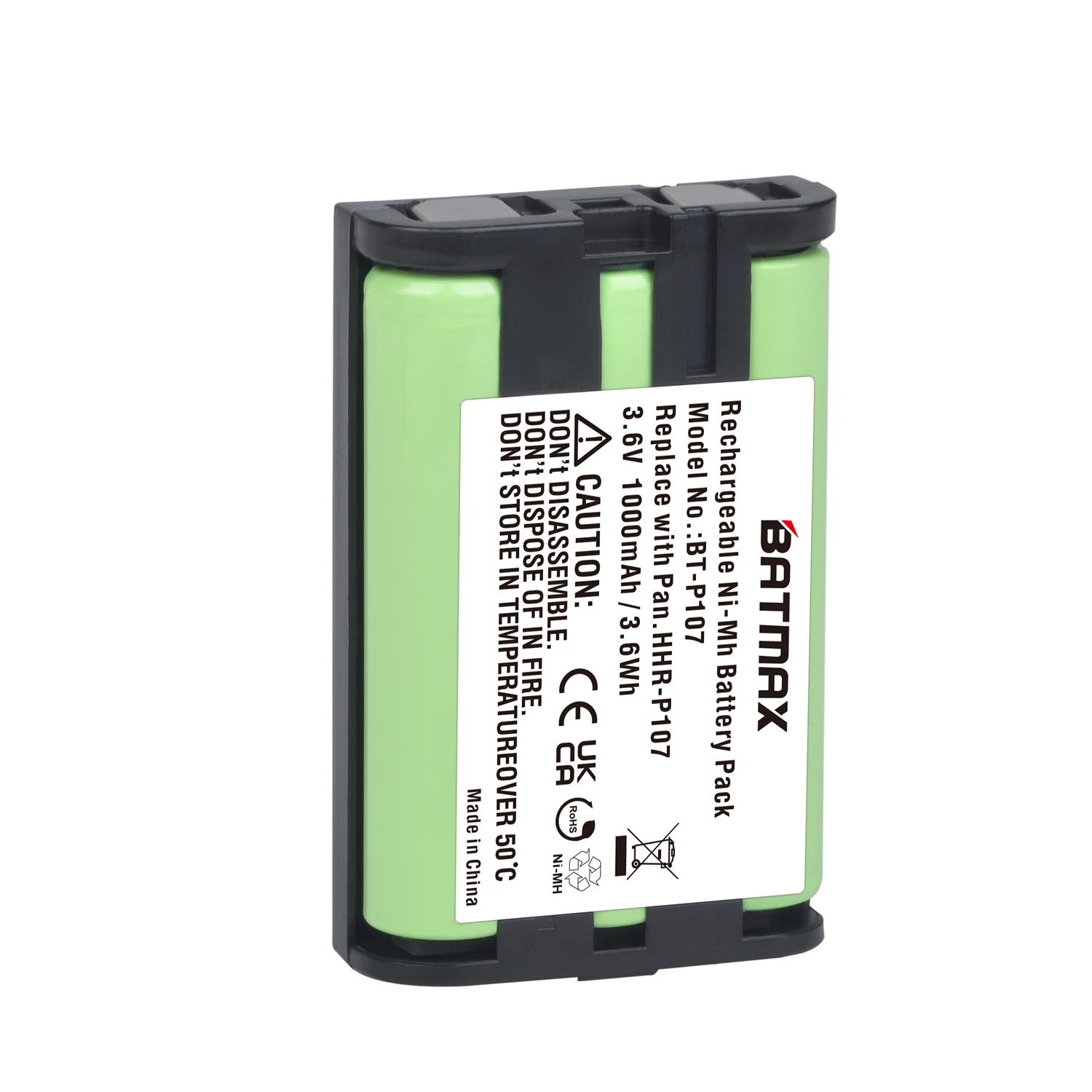 Batmax 3,6 v 1000mAh HHR-P107 recargable, teléfono inalámbrico batería para Panasonic HHR-P107 HHR-P107A KX-TG6074PK... KX-TGA300 - imagen 3