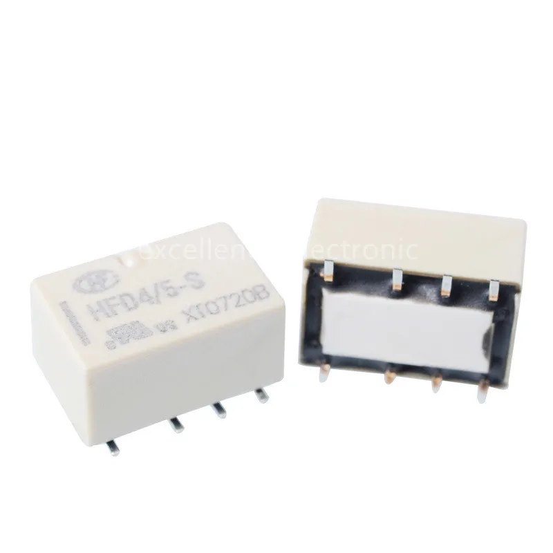 Relé de 5V SMD HFD4/5-S 2A 30VDC 0.5A 125VAC, relé de potencia de 8 pines, 5 uds.
