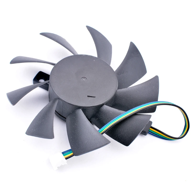 PLA08015B12HH diámetro 75mm, agujero de paso 40mm DC12V 0.35A 4 líneas 4pin ventilador de refrigeración de rodamiento de bolas doble para tarjeta gráfica - imagen 3