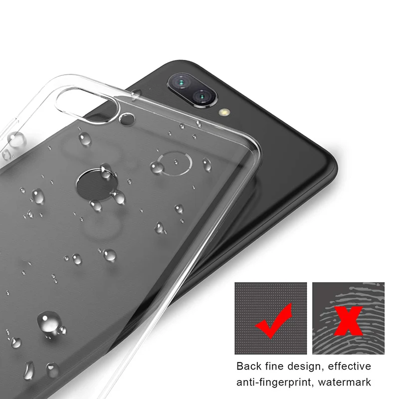 Fundas transparentes de TPU suave para Xiaomi Mi 8 Lite, Funda trasera protectora de silicona para cámara, Funda de cristal transparente para teléfono, Gel Mi8Lite - imagen 2