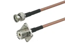 Cable Coaxial RF BNC a SO239 - 6 pulgadas, brida de 4 agujeros