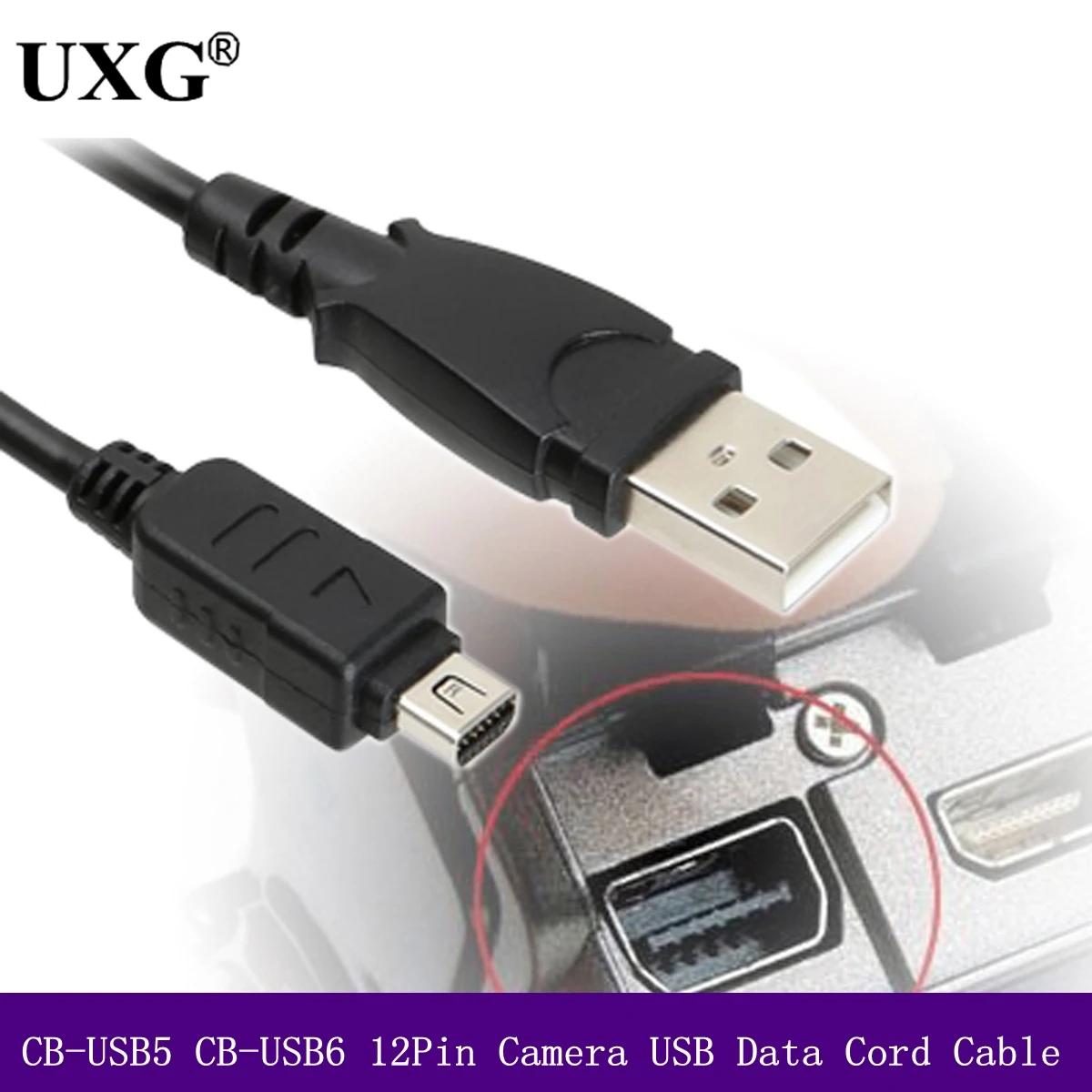 Cable de datos USB para cámara CB-USB5, Cable de 12 pines para Olympus CB-USB6, SZ-10, SZ-11, SZ-14, SZ-20, SZ-31MR, U410, U500, U600, U700 - imagen 2