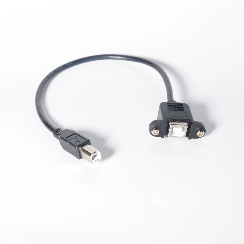 Cable USB 2,0 tipo B macho a hembra para impresora, Cable de datos de extensión de ángulo recto M/F, montaje en Panel con agujero de tornillo de 1 pies y 30CM - imagen 3