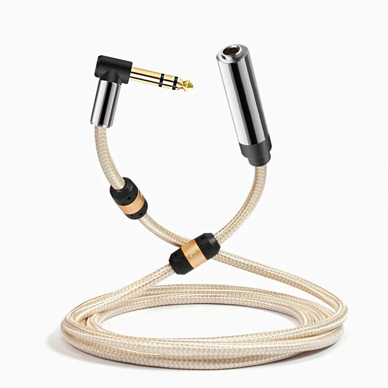 Cable de extensión de Audio HiFi para auriculares, 1/4 pulgadas, TRS macho, 6,35mm a 6,35mm, hembra, para guitarra, monitores de estudio de escenario, extensor ESTÉREO - imagen 4