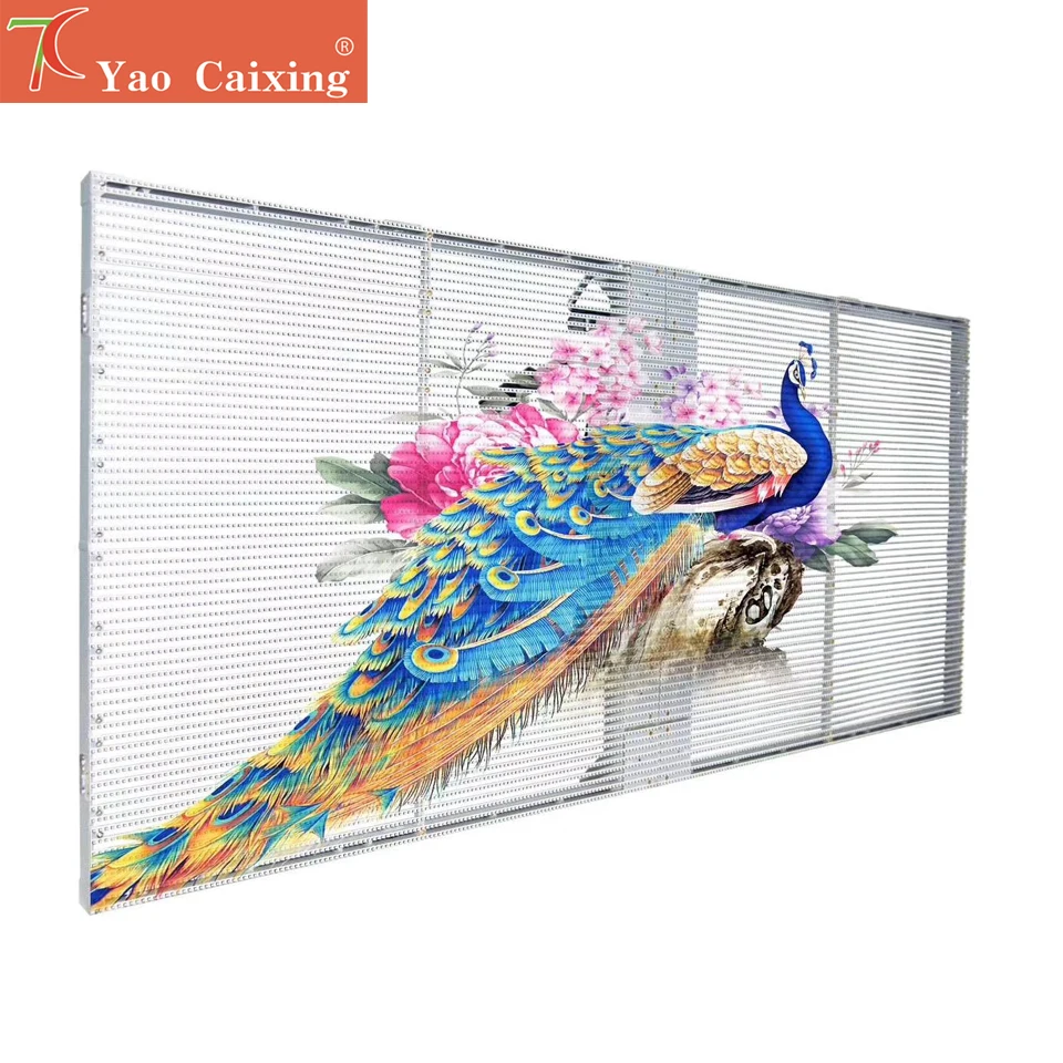 Venta directa de fábrica de China P3.97-7.8-10 pantalla de visualización LED transparente de pared cortina transparente de 1000x500mm - imagen 5