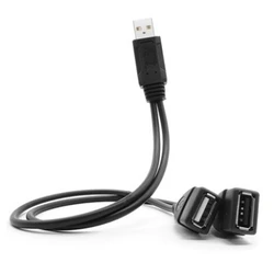 Cable USB 1 Macho a 2 Hembra – Adaptador Carga 20cm USB 2.0/3.0