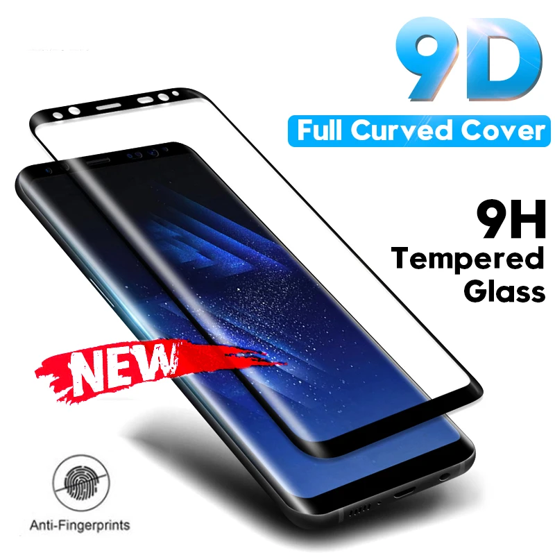 Película de vidrio curvo 9D templado para Samsung Galaxy Note 8 9 S9 S8 Plus S7 Edge Protector de pantalla para Samsung A6 A8 Plus 2018