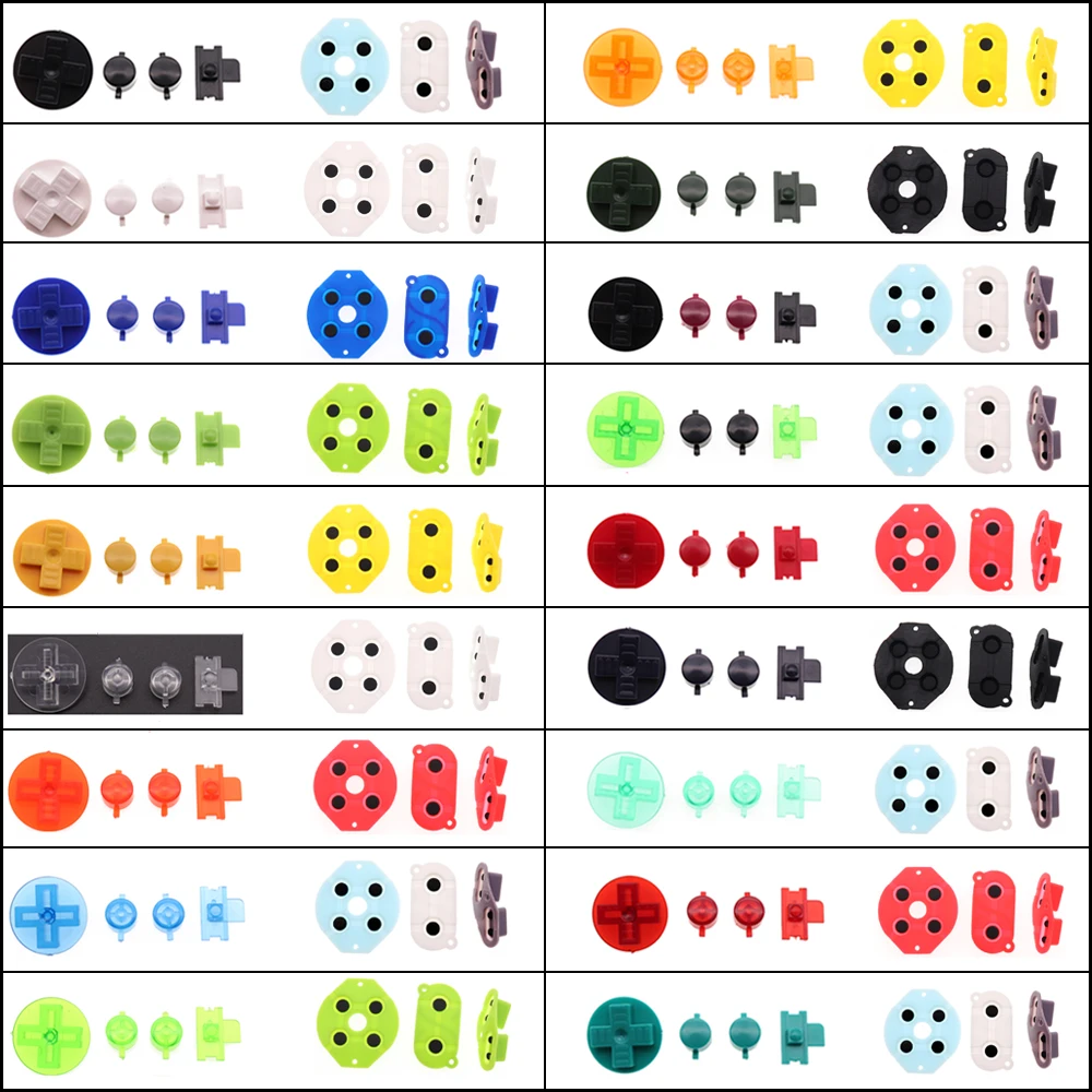 Juego de botones conductores de goma para GameBoy Classic, recambio de botones DiIY para GB DMG A B, 1 Juego