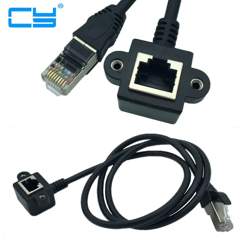 Conector de cable de extensión de red RJ45 CAT5 macho a hembra ángulo de 90 grados con cable de oreja 1m 1,5m - imagen 4