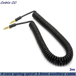 Cable 3.5mm Espiral Alta Fidelidad 4 Núcleos Cobre
