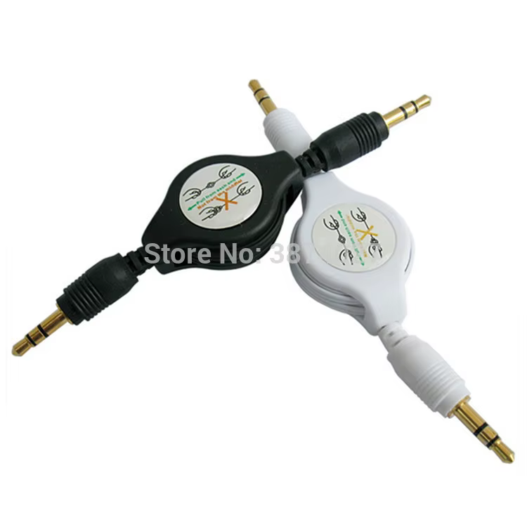 Cable de audio de 1M, cables de línea auxiliar macho de 3,5 a 3,5mm, elástico macho para Ipod, mp3, iphone, psp, adaptador de receptor de música de cada final ster - imagen 5