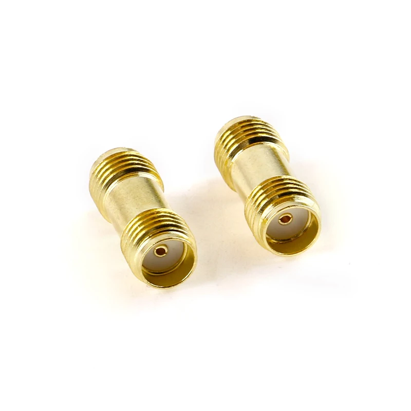 Conector hembra SMA a hembra, 2 adaptadores de RF Coaxial recto de Latón chapado en oro, doble SMA hembra, 2 uds. - imagen 2