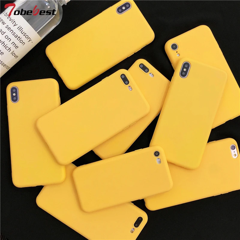 Funda de teléfono Mate amarilla para Huawei P40, P30, P20, P10, P9, P8, Mate 30, 20, 10 Lite Pro, funda de silicona suave de Color sólido