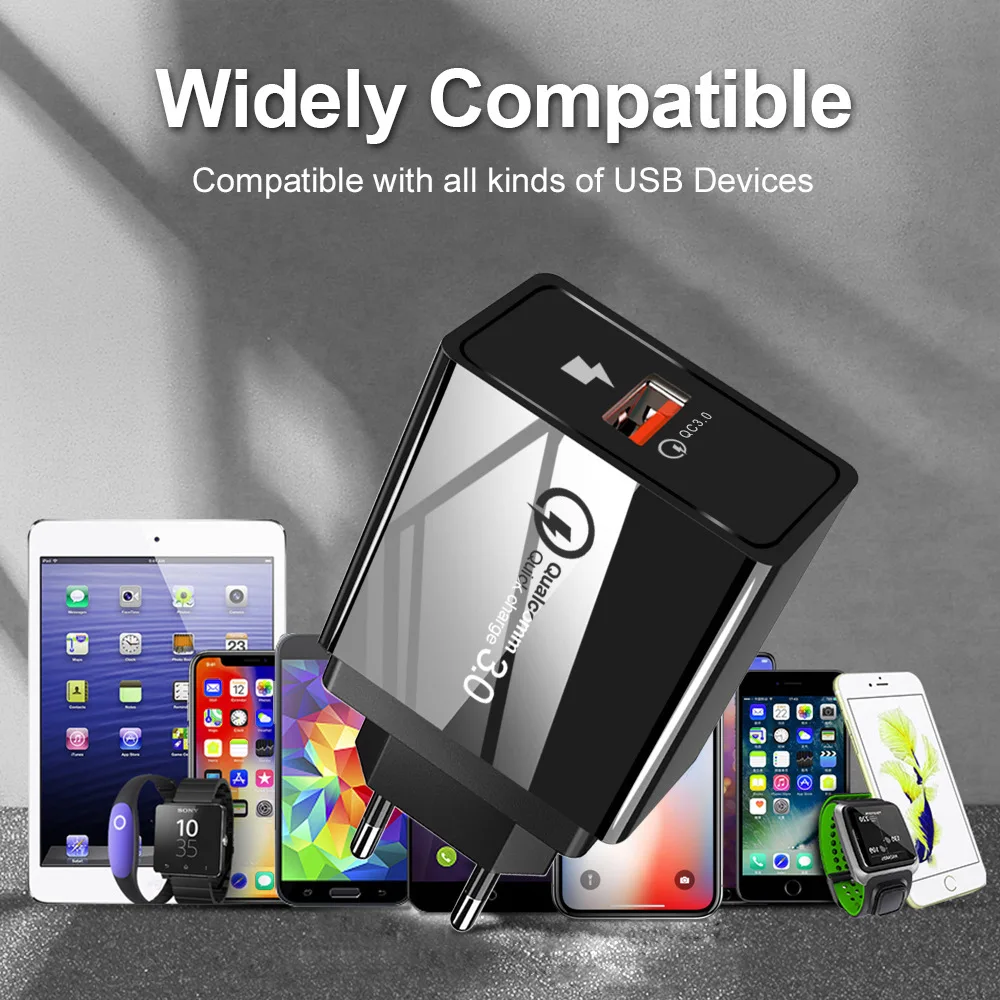 Cargador USB para iphone X, 8, 7, 6, huawei, xiaomi, adaptador de carga rápida QC4.0/3,0, 5V/3A, FCP/VOOC/DASH/QC3.0/QC2.0 - imagen 5