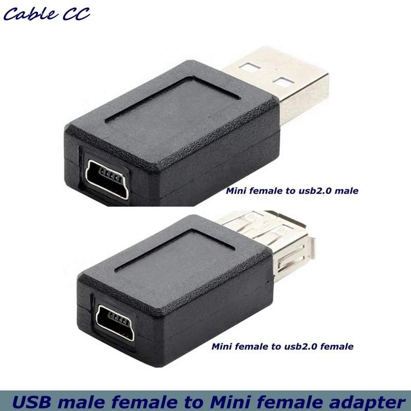 Venta Por Mayor Negro USB 2.0 Macho Hembra Mini USB B Conector Adaptador Cable Enchufe Hembra 5 Pines Mejor Precio - Vista principal del producto