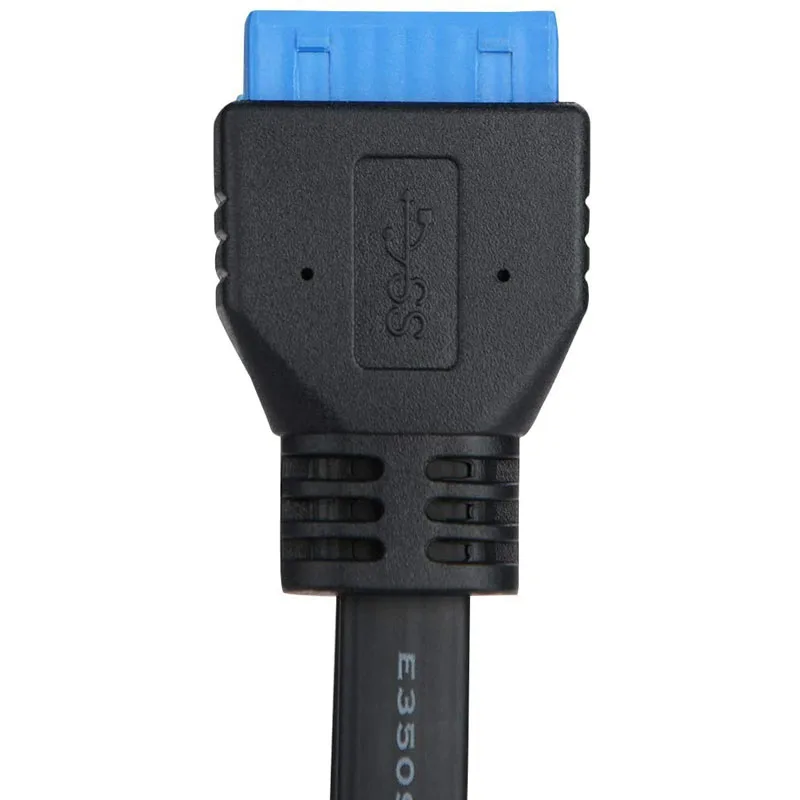 2 puertos USB 3.0 A hembra tornillo montaje en panel a placa base Cable plano de 20 pines 30cm 50cm 80cm - imagen 2