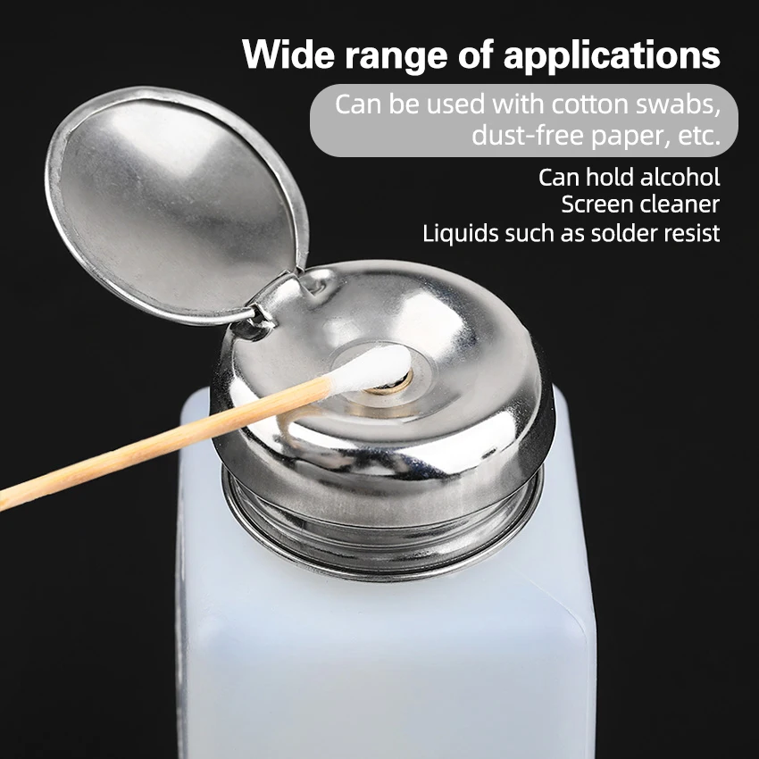 Botella de acero inoxidable con tapa para extraer líquidos y Alcohol, recipiente vacío de plástico, a prueba de fugas, 5 piezas, 200ML - imagen 5