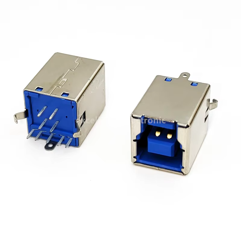 Conector USB Tipo B Hembra Ángulo Recto – Soldadura PCB - imagen 2