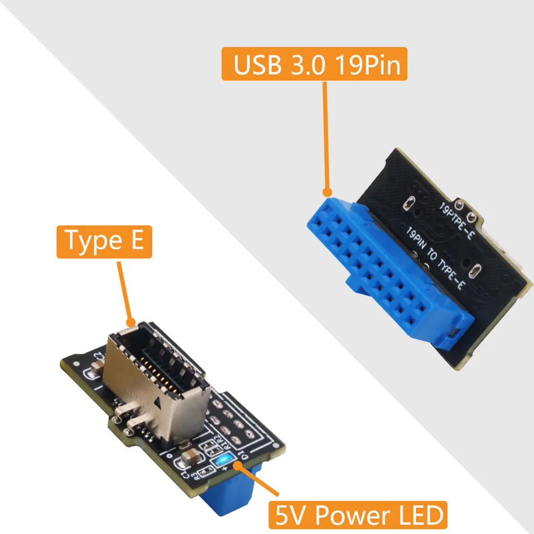 Adaptador de extensión macho para placa base, Panel frontal Vertical USB 3,1, key-a, tipo-e A USB 3,0, 20 pines, versión mejorada - imagen 5
