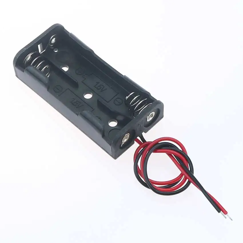 Cltgxdd funda de soporte de batería, Clip de resorte de doble cara con cable de plomo trasero, caja de batería de plástico, AAA, 15V, 1, 2, 3, 4, 6, 8 ranuras, 1 pieza - imagen 3