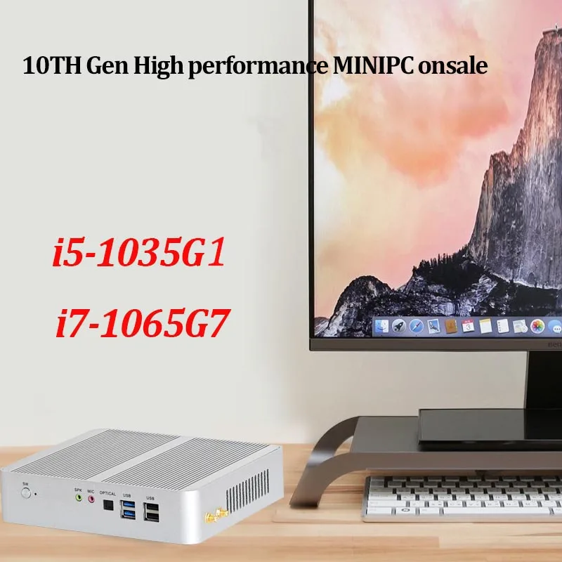 Mini ordenador de escritorio óptico con ventilador de 10. ª generación, Mini PC Core i5, 1035G1, i7, 1065G7, Windows 10, HDMI Dual, 4K, 60GHz, SD, más nuevo - imagen 2