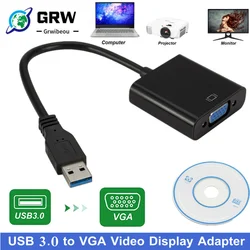 Adaptador USB 3.0 a VGA 1080p para portátil y PC Windows 7/8