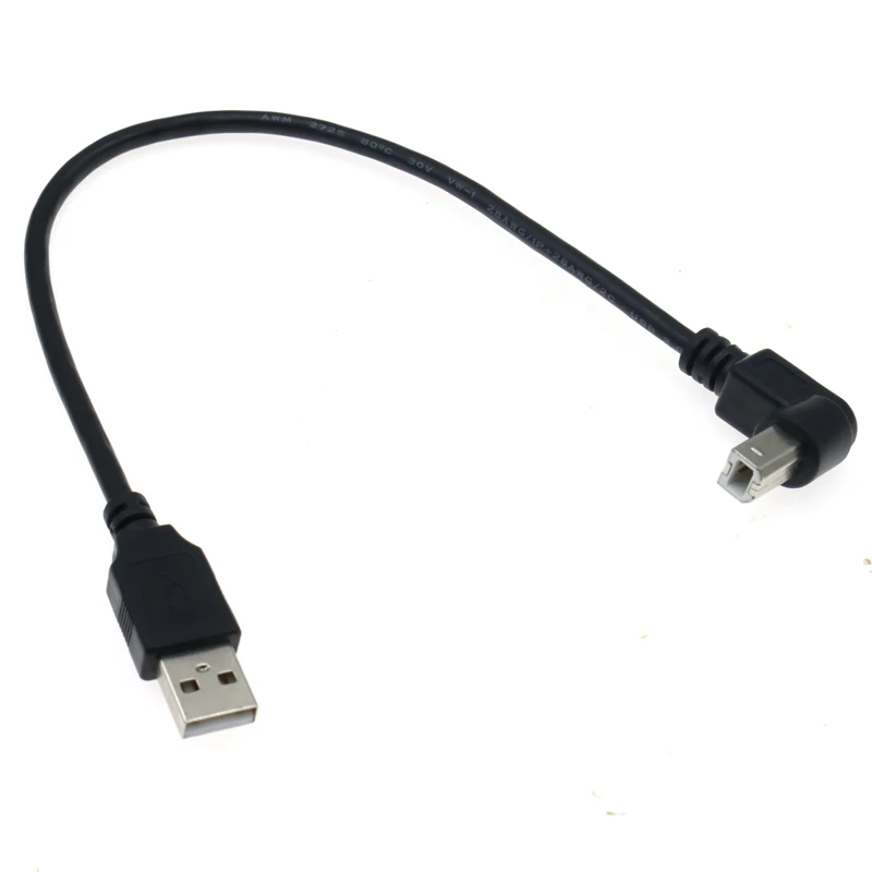 USB 2.0 A to B Type Male to Male 90 Degree UP, Down, Left and Right Corner Cable For Canon Epson HP ZJiang Label Printer DAC - imagen 4