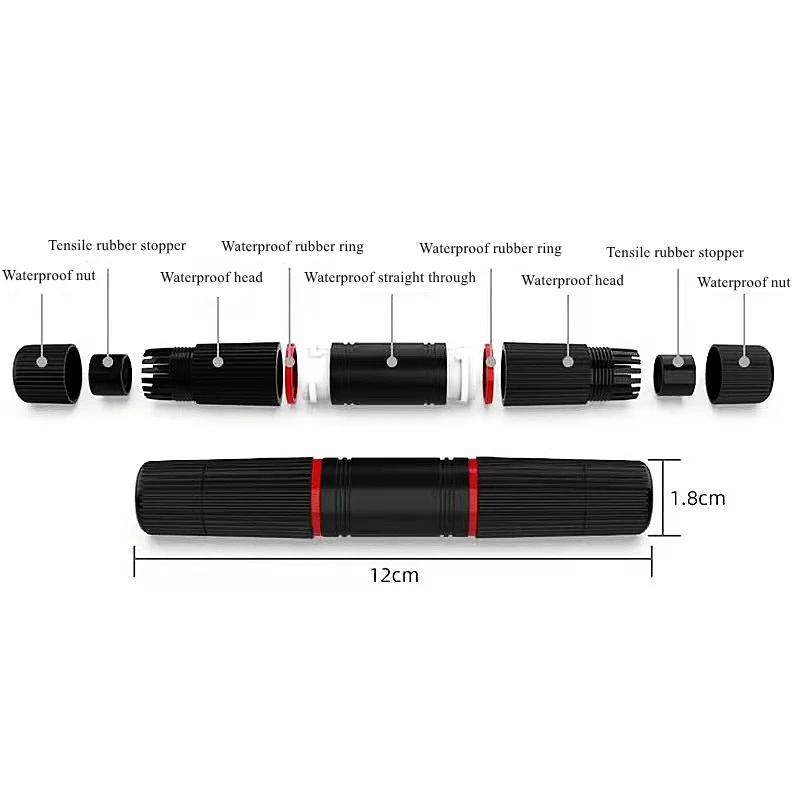 HTOC RJ45 conector exterior impermeable, acoplador Ethernet CAT5/CAT5E/CAT6/CAT6A, conector IP67 hembra a hembra (negro) - imagen 2
