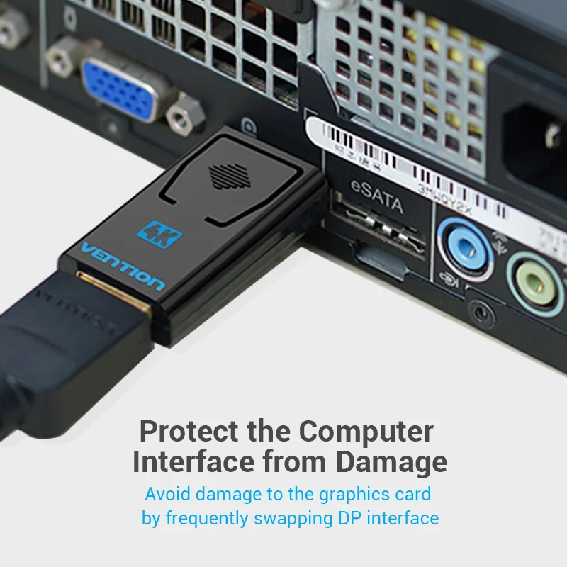 Vention-adaptador DisplayPort a HDMI, convertidor de Audio y vídeo 4K macho DP a HDMI hembra para PC, portátil, proyector, DisplayPort a HDMI - imagen 5