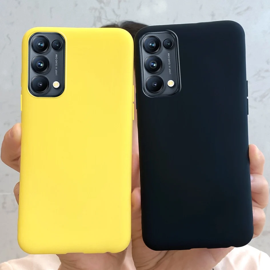 Funda suave para OPPO Reno 5 Pro 5G, carcasa de silicona mate, negra, amarilla, caramelo, delgada, para OPPO Reno 5, Reno 5 Lite