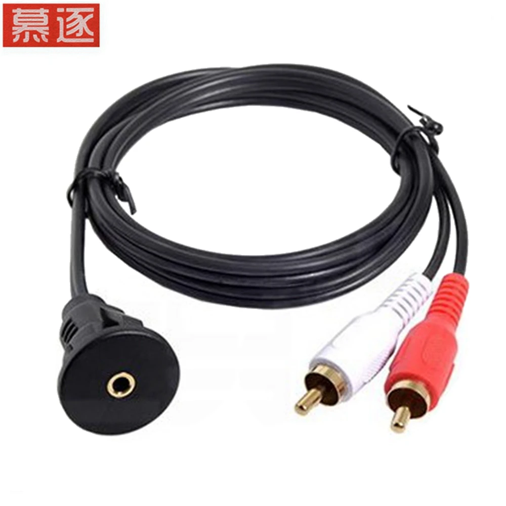MP3 AUX eingang montaje empotrado 2RCA phono auf weibliche 3,5mm jack maglängerung kabel 1m 2M