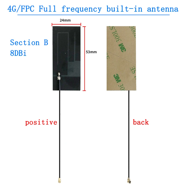 Módulo GSM GPRS 2G 3G 4G LTE NB-IoT Cable de antena FPC incorporado de banda completa 10cm de alta ganancia 8/10dbi con pegamento 3M soldadura MHF1 U.FL - imagen 4