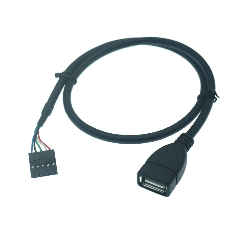 1 Uds 15cm 50cm USB 2,0 A hembra a Dupont 5 pines hembra Cable adaptador de placa base