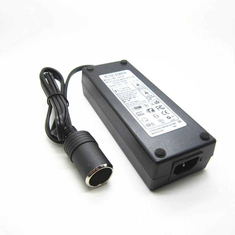 Adaptador de fuente de alimentación para coche, convertidor de enchufe para encendedor de cigarrillos, aspiradora portátil de mano, CA 110V-240V a cc 12V 10A 120W - imagen 2