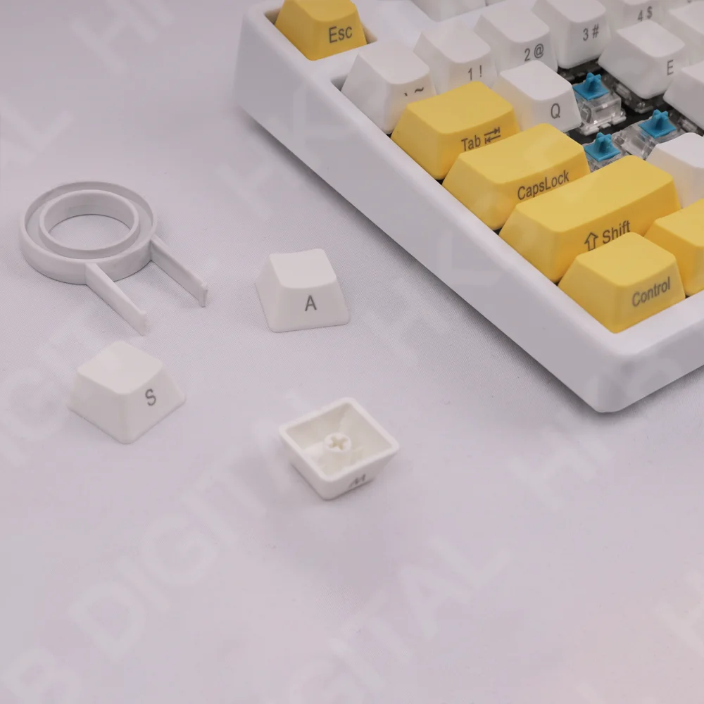 Teclas de 108 teclas PBT OEM, traje con estampado lateral amarillo y blanco para teclado mecánico 61 87 104 108 Anne Pro 2 AKKO FUN60 Pro Mad 60he - imagen 4