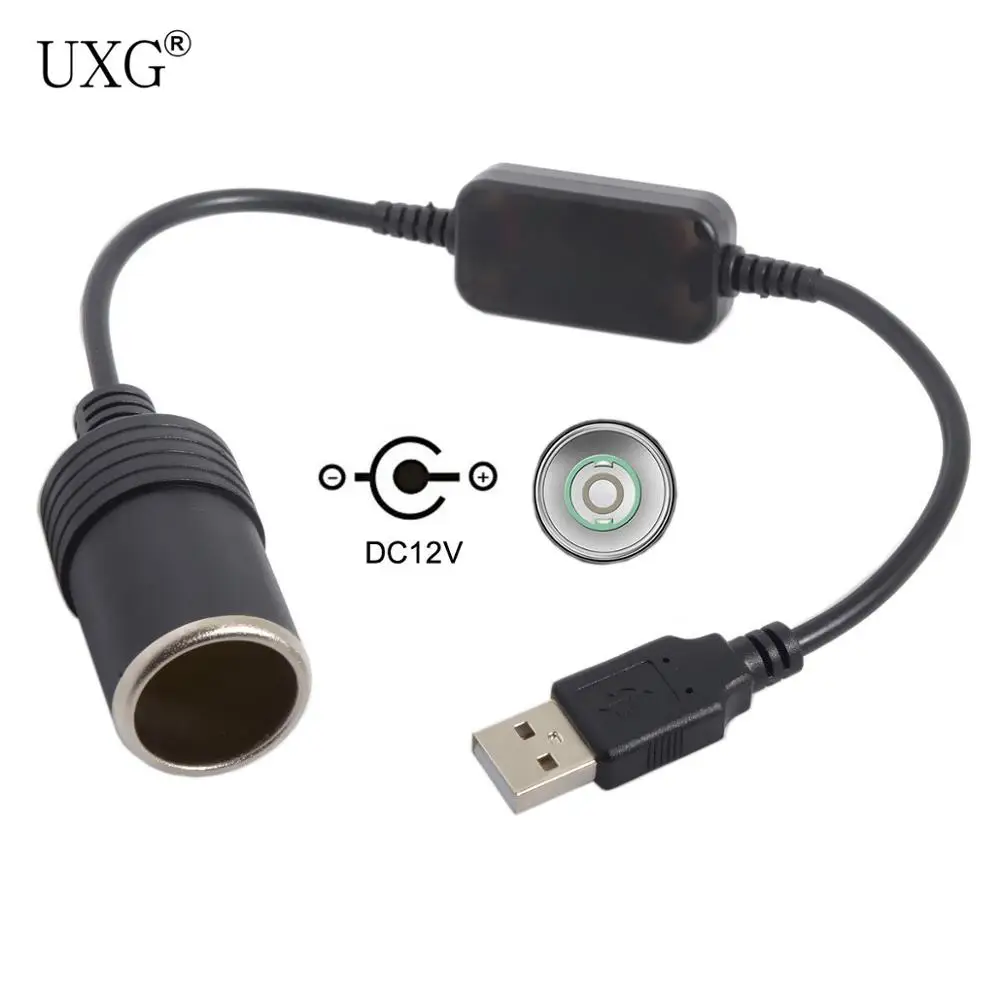 Adaptador convertidor de enchufe de cargador de coche USB 5V a DC 12V accesorios interiores de coche