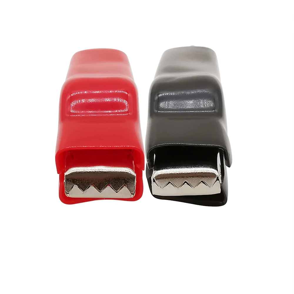 Pinzas de cocodrilo con revestimiento, cables de prueba eléctricos, Conector de batería, cable de puente eléctrico, 2 piezas, rojo, negro, 20A - imagen 3