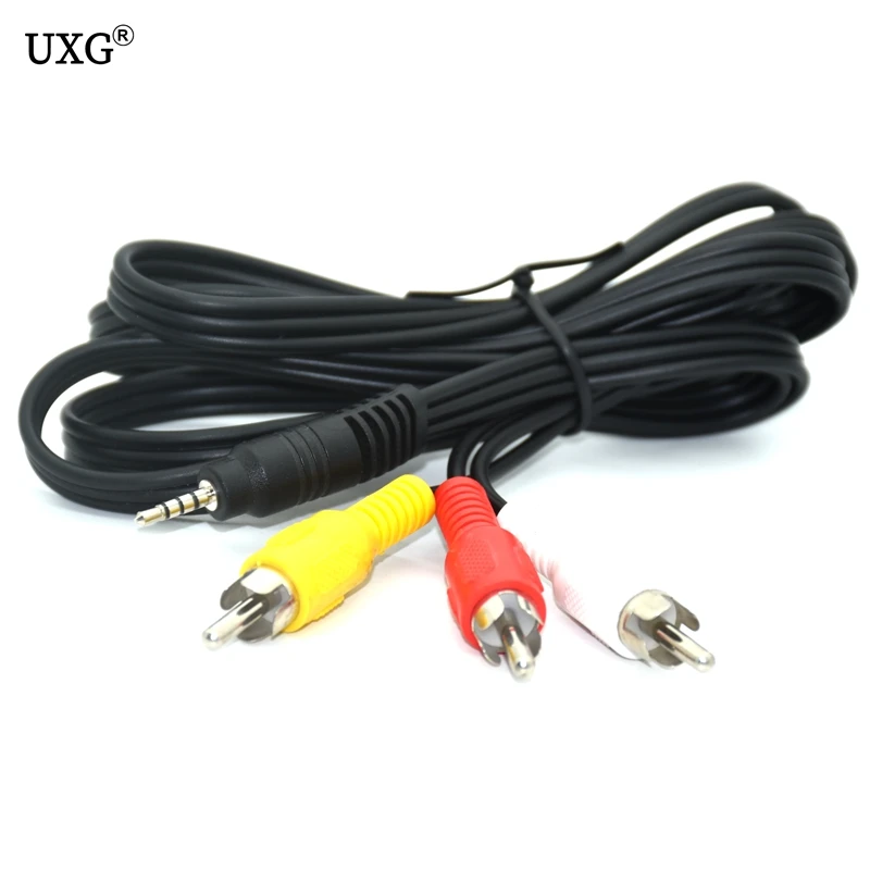 2.5mm Mini Stereo Aux Male To 3RCA Male Plug Connector Adapter Audio AV Video Cable Cord 1.5m/5ft - imagen 4