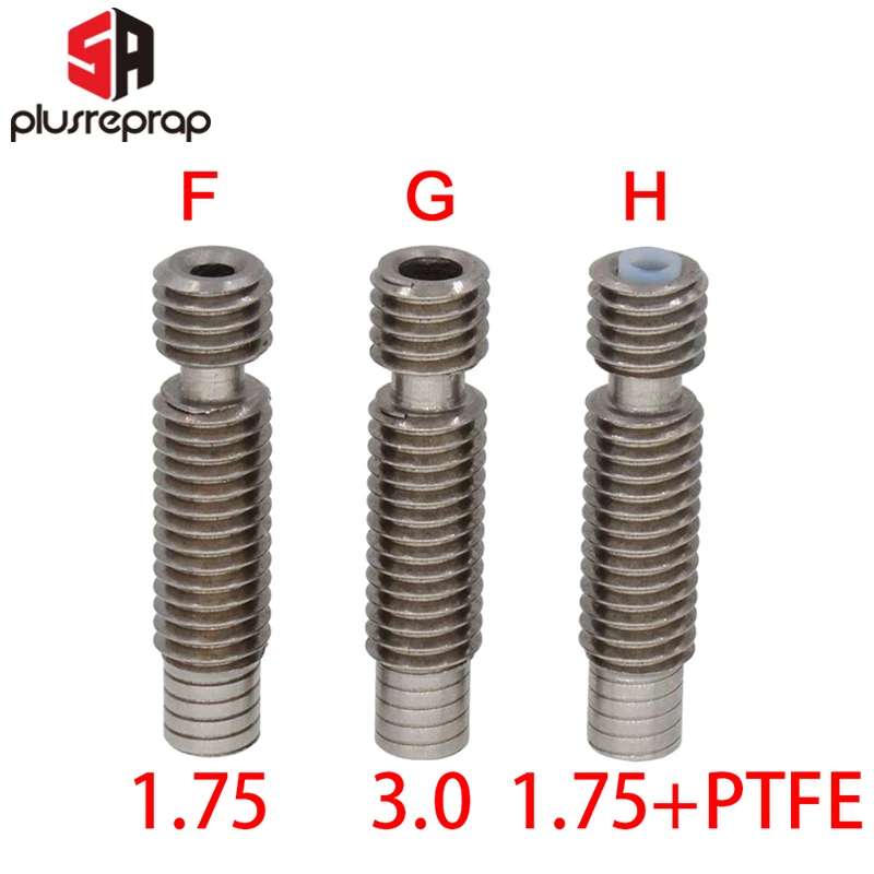 V6 Garganta Heat Break Bowden/Wade PTFE Hotend J-head M7 * M6 * 22mm para filamento de 1,75/3mm de diámetro 4,1mm impresora 3D de acero inoxidable - imagen 2